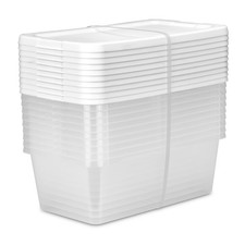 Set of (10) 6 Quart Storage Boxes, Clear Plastic Storage Bin with Snap-On Lid, W Storage Containers price