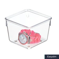 Clear Plastic Drawer Organizer Utensil Storage Container 4 x 4 x 3 Storage Containers price