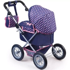 Bayer Design Doll Pram Stroller Trendy Blue Pink for Dolls up to 18in Strollers and Prams price