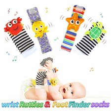 High Contrast Baby Toys Infant Rattle Socks and Wrist Rattles Set 0-12 Months Baby Toys price
