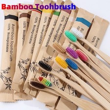10 Pack Bamboo Toothbrush Set Soft Bristles Eco Friendly Natural Wood Toothbrushes price
