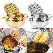 Japanese Stainless Steel Deep Fryer with Built In Thermometer and Oil Rack Built-in Fryers price