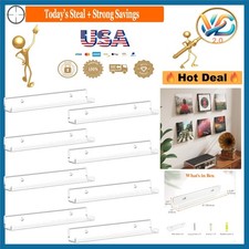 8 Pack Clear Acrylic Wall Shelves 12" Modern Floating Shelves for Vinyl Recor... Office Shelf Unit price