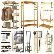 Metal/Wooden/Bamboo Coat Stand Clothes Hanging Rail Rack Shelf Closet Organizers Hall Stand price