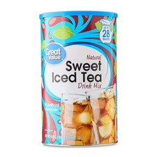 Great Value Sweet Iced Tea Drink Mix, 66.1 oz Container.. Tea price