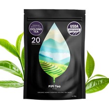PiPi Tea Organic Oolong Tea Bags - Whole Leaf, 20 Bags (4g Each) - Cortisol & Ca Tea price
