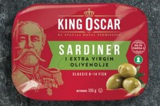 King Oscar Sardiner (sardines) from Norway, in extra virgin olive oil. 106 grams Seafood price