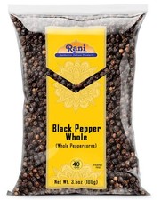 Rani Black Pepper Whole (Peppercorns), Premium Indian MG-1 Grade 3.5oz (100g) Spices price