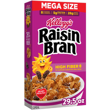 NEW Kellogg’s Raisin Bran Breakfast Cereal, High Fiber, 28g Whole Grain Breakfast Cereal price