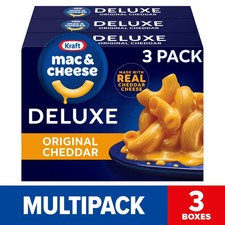 Kraft Deluxe Original Cheddar Mac N Cheese Macaroni and Cheese Dinner, 3 ct PACK Pasta price