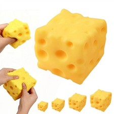 Squeeze Cheese Block Stress Toy Soft Squishy Cube Sensory Fidget Yellow Cheese price