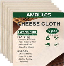 Cheese Cloths for Straining, 6PCS 20X20 Inch Grade 100 Cheese Cloth, Reusable Wa Cheese price