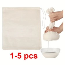 1-5 PCs Organic Cotton Nut Milk Bag Reusable Food Strainer Coffee Cheese Cloth Cheese price