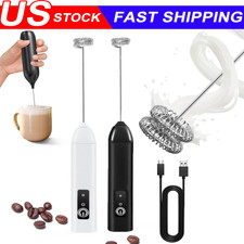Electric Milk Frother Handheld Drink Foamer Coffee Mixer Egg Beater Double Whisk Milk price