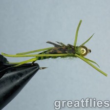 1 dozen (12) - Kaufmann's Stonefly Nymph - OLIVE - Rubber Legs - Bead Head Olives price
