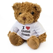 NEW - I LOVE CLOTTED CREAM - Teddy Bear - Cute Cuddly Soft - Gift Present Clotted Cream price