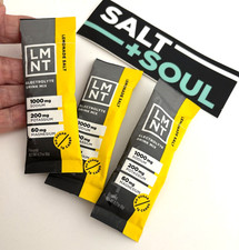 LOT of 3 LMNT ELECTROLYTE Lemonade Salt HOT or COLD Hydration Drink Packet Lemon Hot Powdered Drinks price
