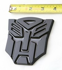 3D Transformers Autobots Optimus Prime Gloss Black Metal Emblem Badge Decals Car Badge price