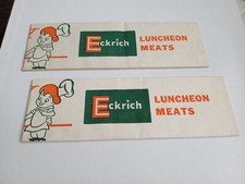 Vintage Pair Eckrich Luncheon Meats Paper Deli Hats Advertising Mid Century Deli Meats price