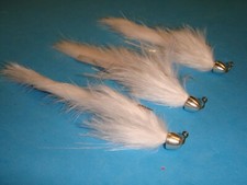 FLY FISHING FLIES - White MEAT WHISTLE Bunny Streamers #4 (3 pcs.) White Meat price