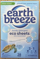 Earth Breeze Laundry Detergent Sheets ~ Fresh Scent ~ 14 Sheets ~ Brand New Laundry Detergent price