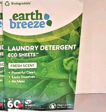 Earth Breeze Laundry Detergent Sheets Fresh Scent 1 X 30 Total 60 Loads No Jugs Laundry Detergent price