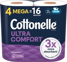 Cottonelle Ultra Comfort Soft Toilet Paper, 4 Mega Rolls = 16 Regular Rolls Toilet Paper price
