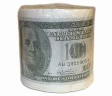 Money Toilet Paper Roll 100 Dollar Bill Tissue Benjamin Funny Gag Bath Joke 💵🚽 Toilet Paper price
