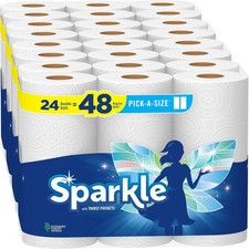 Sparkle Pick-A-Size Paper Towels Spirited Prints 6 Double Rolls = 12 Regular Paper Towels price