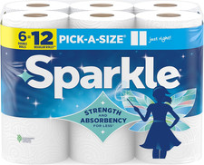Sparkle Pick-A-Size Paper Towels, 6 Double Rolls (660 Sheets Total) - Strong 2-P Paper Towels price