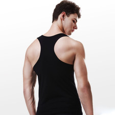 Men Sexy Tank Tops Y-back Cotton Sleeveless Tee Bodybuilding Undershirts Gym Top Men's Tank Tops / Undershirts price
