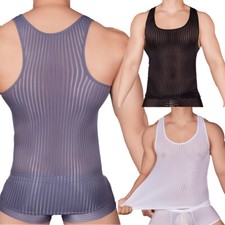 Men's Undershirts Striped Tank Tops Gym Fitness Sport Vests Bodybuilding Singlet Men's Tank Tops / Undershirts price