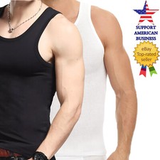 Men's Tank Top 100% Cotton A-Shirt Wife Beater Undershirts Size S-3XL Men's Tank Tops / Undershirts price