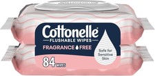Cottonelle Fragrance Free Flushable Wet Wipes, Adult 42 Wipes (Pack of 2) Wet Wipes price