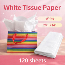 120 Sheets 20"x14" White Wrapping Tissue Paper Bulk for Gift Bags white Everyday Paper Tissue price