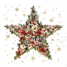 (2) Two Paper Lunch Napkins for Decoupage/Mixed Media - Beautiful Christmas star Napkin price