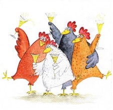 (2) Two Paper Lunch Napkins for Decoupage/Mixed Media, Celebrating Chickens bird Napkin price