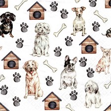 (2) Two Paper Lunch Napkins for Decoupage/Mixed Media - Pet Dogs pattern Napkin price