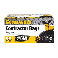 55 Gal. 3 MIL Heavy Duty Contractor Trash Bags with Flap Ties 36 in. x 56 in. wi Trash Bags price
