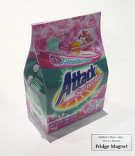 ATTACK Fabric Softener Pack Kao FRIDGE MAGNET Novelty Indonesia 3D 2" Tall Bag Refrigerator Bags price
