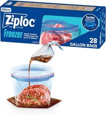 Ziploc Gallon Freezer Bags Food Storage Grip 'N Seal Zip Lock Bags 28 Count Home Refrigerator Bags price
