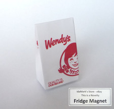 WENDY'S Take Away Food Bag FRIDGE MAGNET Novelty Indonesia 3D 2" High Display Refrigerator Bags price