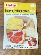 Vintage Hefty Freezer / Refrigerator Bags 1/2 Gal Size w/ Ties ~ 1973 (F2-1200) Refrigerator Bags price