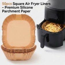 50PCS Non-Stick Air Fryer Liners 20cm Pre-Cut Parchment Paper Easy Clean Up Baking Paper price