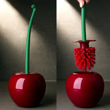Cherry Toilet Brush Set Creative Cute Red Holder Bathroom Deep Cleaning Scrubber Toilet Set price