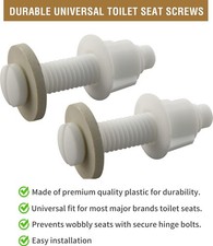 Toilet Seat Hinge Bolts Nuts Bottom Screws Replacement White Plastic 2 pcs set Toilet Set price