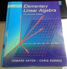 Elementary Linear Algebra: - Hardcover, by Anton Howard; Rorres - Very Good Mathematics price