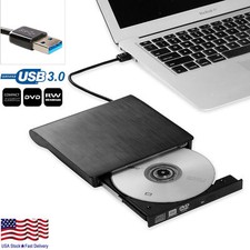 Slim External CD/DVD RW Drive USB 3.0 Writer Burner Player Black For Laptop PC CD & DVD Drives price