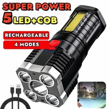Super Bright LED Torch Flashlight+USB Rechargeable Tactical Camping Outdoor Lamp Flashlight price