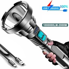 Super Bright 12000000LM Torch USB Rechargeable Flashlight LED Lights Waterproof Flashlight price